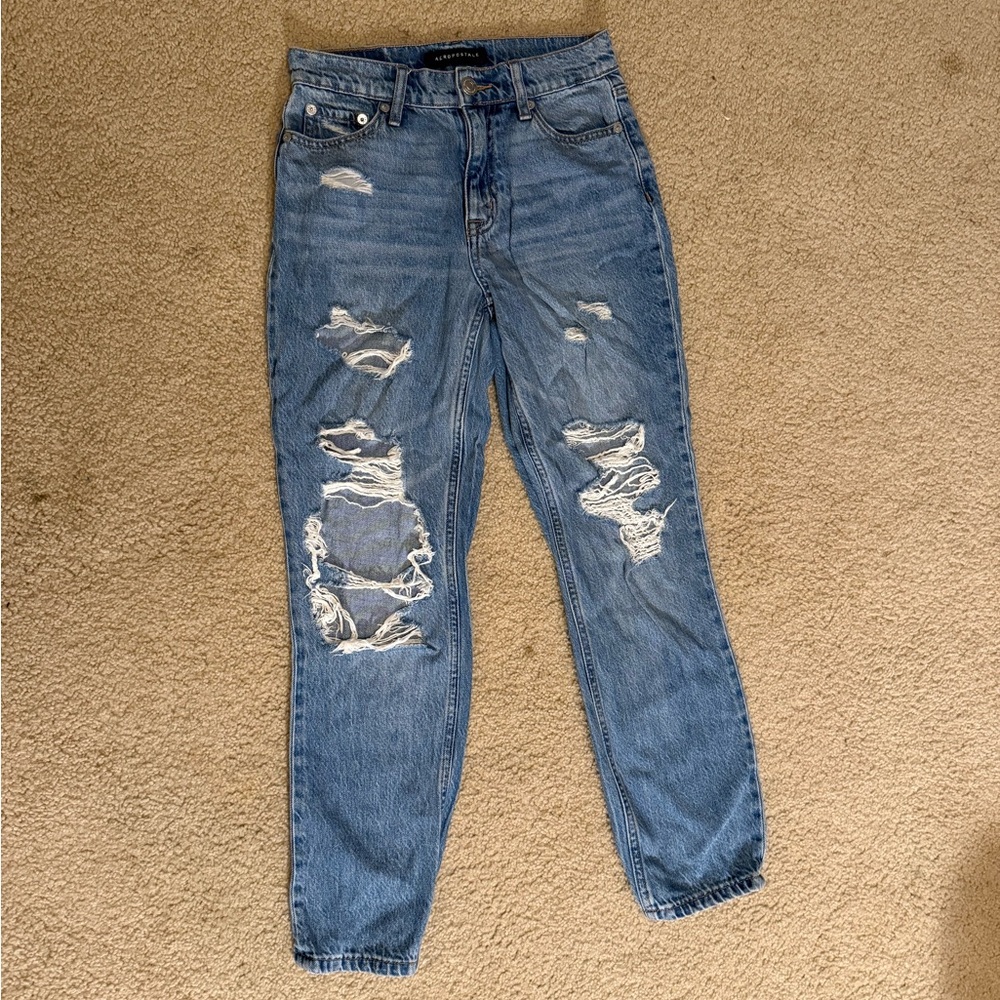 Aeropostale Light Blue Distressed Boyfriend Jeans